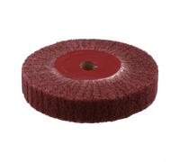 Roue à lamelles en fibre de nylon non tissée grain 320 pour polir les surfaces métalliques et le bois, convient pour les travaux détaillés avec fixation de mandrin (125 mm)