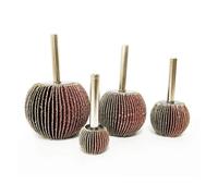 Roue à lamelles sphérique en papier de verre, grains 60/80/120/180, tige de 6 mm, outil rotatif abrasif en forme de boule (Color : 4Pcs Set, Size : D20)