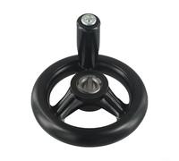 Roue à main industrielle 160 mm poignée réglable en plastique (12 x 100 mm) | Grand diamètre de 200 mm, idéal pour les tours, ajustement de tige standard, taraudé pour une prise en main amovible