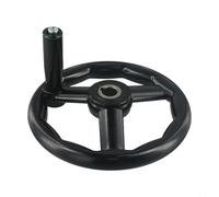 Roue à main industrielle 160 mm poignée réglable en plastique (18 x 200 mm) | Grand diamètre de 200 mm, idéal pour les tours, ajustement de tige standard, taraudé pour une prise en main amovible