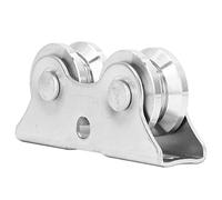 Roue à Rainure en Acier Inoxydable en Forme de V avec Support, Résistante à l'usure et Solide, Fonctionnement Fluide pour Portail Coulissant à Rail inversé