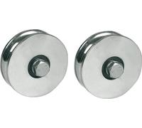 roue à rainure ronde de 120 mm avec 2 roulements à billes - Lot de 2