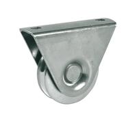Roue avec Support Extérieur Ø 80mm - 1 Roulement à Bille - Gorge Ronde - IBFM - 385080P