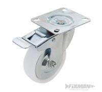Roulette pivotante en polypropylène FIXMAN avec frein 100 mm, 125 kg