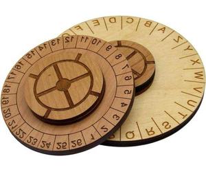 Roue cryptée - Roue cryptée Wiel - Énigmes d'escape room - Modèle en deux parties - 11,2 x 8,6 cm - Marron