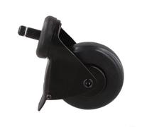 Roue de barbecue pivotante à 360 ° avec frein pour barbecue à charbon de bois - Accessoire de cuisine d'extérieur - Noir
