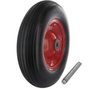 Roue de brouette 480/400-8 universelle pleine, polyuréthane, sur roulement à bille double-étanchéité 6204-2RS