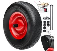 Roue de brouette anti-crevaison en mousse PU GARDEBRUK - Noir - Axe inclus - Capacité de charge 200 kg