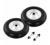 Roue de Brouette avec Axe PU Solide Pneu Chariot Pneumatique Diable vidaXL