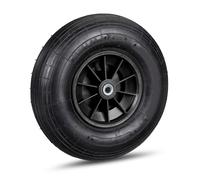 Relaxdays 4xRoue noire de brouette 4.00-6 noir