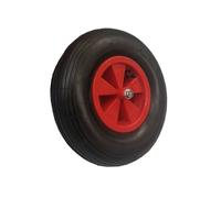 Roue de brouette gonflable EURO VANADIUM Ø 320 mm - Charge 136 kg - Robuste caoutchouc et plastique - Noir et rouge