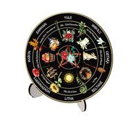 Roue de calendrier de sorcières | Signe de table avec signe céleste | Panneau en bois fait à la main avec support pour décoration de maison, cuisine, magasin, restaurant, table