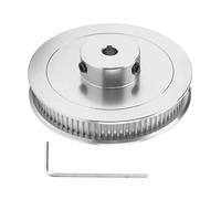 Roue de courroie de distribution, poulie synchrone 80T, poulie courroie distribution en acier allié, haute précision, double bride, diamètre intérieur 5 mm, pour imprimante 3D, (Argent)