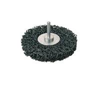 OC-PRO Roue de Décapage en Nylon Non Tissé avec Revêtement de Carbure de Silicium, Tige en Alliage, 100 mm, Gris, Pour Perceuse, Moyen, 24 Grit