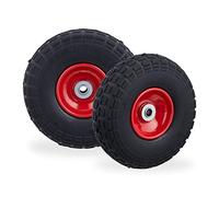Relaxdays Roue pour diable PU en jeu de 8