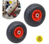 Roue de diable - YUENFONG - 3.00-4 pouces - Pneus en caoutchouc plein - Jante en acier - Lot de 2