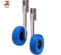 Roue de Halage Bateau Chariot Mise à l'Eau Pneumatique en Acier Inoxydable Roue Transom Charge Lourde 150kg avec Pneu Mousse 25cm