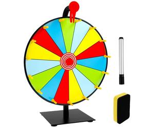 Roue de la chance à faire tourner, 30 cm de diamètre, 15 compartiments, colorée