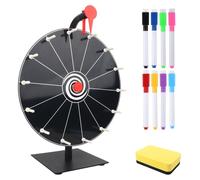 Roue de la chance de 30 cm, avec 14 compartiments, personnalisable, livrée avec un marqueur et une gomme