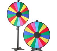 Roue de la fortune tournante de 914 mm, roue tournante à 18 fentes avec support, hauteur réglable Roulette Win Fortune avec tableau effaçable à sec et 2 marqueurs, 6 couleurs, assemblage facile, pour 