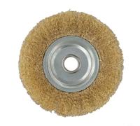 Roue de polissage plate en fil de cuivre pur 0,15 mm pour meuleuse, brosse métallique en laiton souple pour ébavurer et polir le métal, différentes tailles au choix (125 mm x 16 mm)