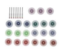 Roue de Polissage Radiale 1 Pouce, Tige 3mm, Grain 80-1000 | Kit 1 Set Métal et Plastique, Finition Précise, Ponçage Détaillé pour Bois et Plastique, Usage Atelier