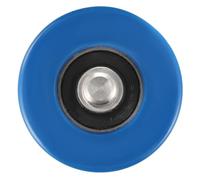 Roue de Porte Coulissante en PU avec Vis, Roulement à Billes U-gorge | Acier Inoxydable, Surface Gainée Plastique, Usage sur Rail de Chariot et Porte, Bleu