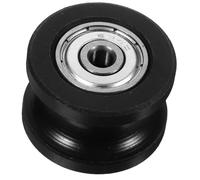 Roue de Poulie à Roulement pour Porte Coulissante à Gorge en U | Pom Noir, Roulement Lubrifié Interne, Structure Stable et Surface Lisse pour Portes de Placard
