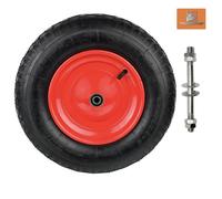 Roue de rechange de brouette avec essieu 400-8 /2PR Roue gonflable