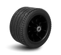 Roue de rechange en polyuréthane avec double roulement - Pièces de rechange pour chariot pliable - Roues de rechange pour chariots de jardin, 4 roues supportant une charge de 250 kg, distance centrale