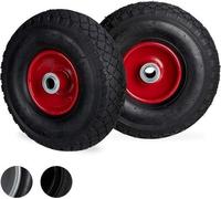 Roue de secours 3,00-4 260 x 85 mm, acier noir et rouge, 100 kg