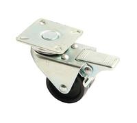 Roue double galet 50mm platine carré pivotante avec frein - - 590056A