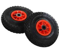 Roue en caoutchouc, taille 3,00-4 pouces, compatible avec les brouettes et les chariots, noire