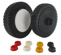 Roue en plastique - Ø: 180mm - Couleur noire - Enjoliveur inclus - Bagues de réduction
