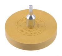 Roue gomme en caoutchouc de 88 mm de diamètre pour un retrait efficace du vinyle, des décalcomanies et des moulures sans endommager la peinture. Fonctionne avec la plupart des perceuses électriques
