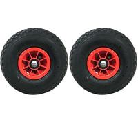Roue gonflable 10'' 260x85 Alésage 20mm Werkapro (Lot de 2) - Roue en Oxyde d'aluminium Moyen - Rouge - Compatible avec Meule d’angle et Touret à meuler