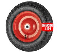 Roue gonflable 380mm alésage 16mm pour brouette