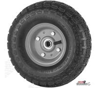 Roue gonflable pour chariot remorque - Diamètre 25 cm, Charge 136 kg | Roue de rechange gonflable diamètre 25 cm en caoutchouc et métal - alésage 16 mm, largeur 8 cm, charge max. 136 kg