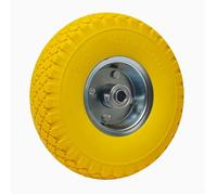 Roue increvable jaune 10 260 x 85 mm axe central WERKA PRO Alésage 16mm