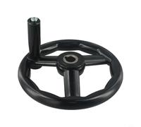 Roue manuelle en plastique 125 mm 3 rayons poignée rotative pour fraiseuse tour meuleuse contrôle noir (18 x 200 mm)