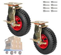 Roue Pivotantes En Caoutchouc Chariot, Roues Gonflable Pneumatique Robuste