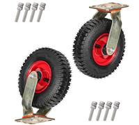 Roue Pivotantes En Caoutchouc Chariot, Roues Gonflable Pneumatique Robuste