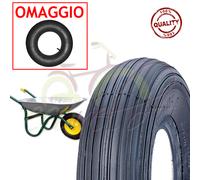 ECOVELO Pneu Rigato Renforcé 2PR Caoutchouc Roue pour brouette 3.50-8 avec Chambre à Air 3.50-8 Pneu Bias Ply 4 plis 8 inches 130 kg 250 kpa 36 P.S.