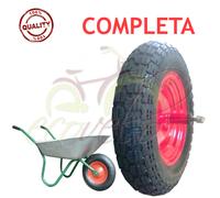ECOVELO Roue pneumatique complète 3.50-8 (4pr) de Rechange pour brouette modèle Vespa Asse Long 155 mm Caoutchouc UI308, Noir