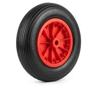 Roue pour brouette, 3.50-8, en caoutchouc plein, anti-crevaison, capacité jusqu'à 100 kg, noir/rouge