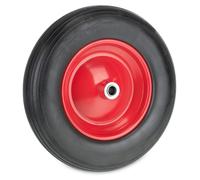 Roue pour brouette, 3.50-8, en caoutchouc plein, jante en acier, noire/rouge, capacité de 100 kg