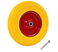 Roue pour Brouette avec Axe PU Solide Pneu Chariot Pneumatique Diable vidaXL