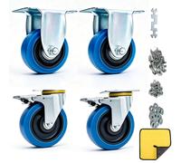 Roues avec double système de verrouillage de sécurité, lot de 4, robustes, pour chariot, meubles, établi