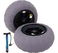 Roues Beach Balloon, pneus de remplacement pour sable de 15,7 pouces, pneus en TPU pour chariot de kayak, chariot de canoë et buggy avec pompe à air e, lot de 2