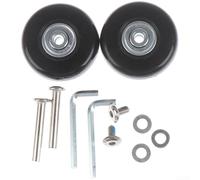 Roues de rechange silencieuses pour bagages avec alliage de caoutchouc durable et double roulement pour un roulement fluide et silencieux et une couleur de lampe de poche (50 mm x 18 mm)